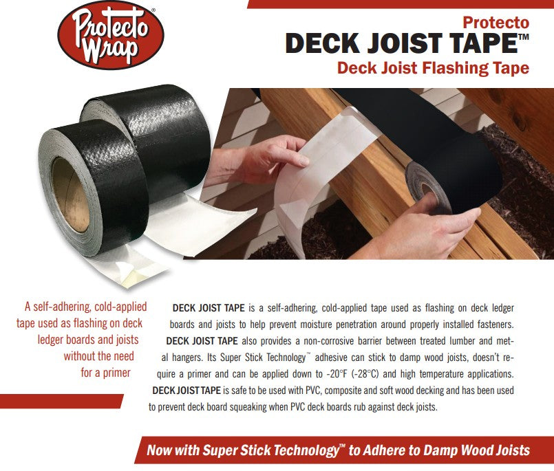 Protecto Wrap Deck Joist Tape-Super Stick Technology 84490250sw